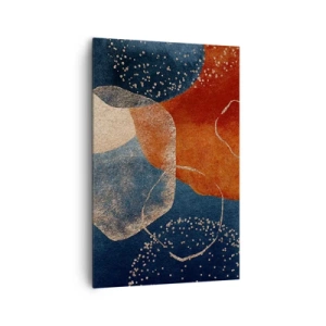 Quadro su tela - Stampe su Tela - Forme astratte nelle tonalità del rosso e del blu - 80x120cm - La leggerezza dell'essere - Decorazione murale moderna per soggiorno e camera da letto ARTTOR