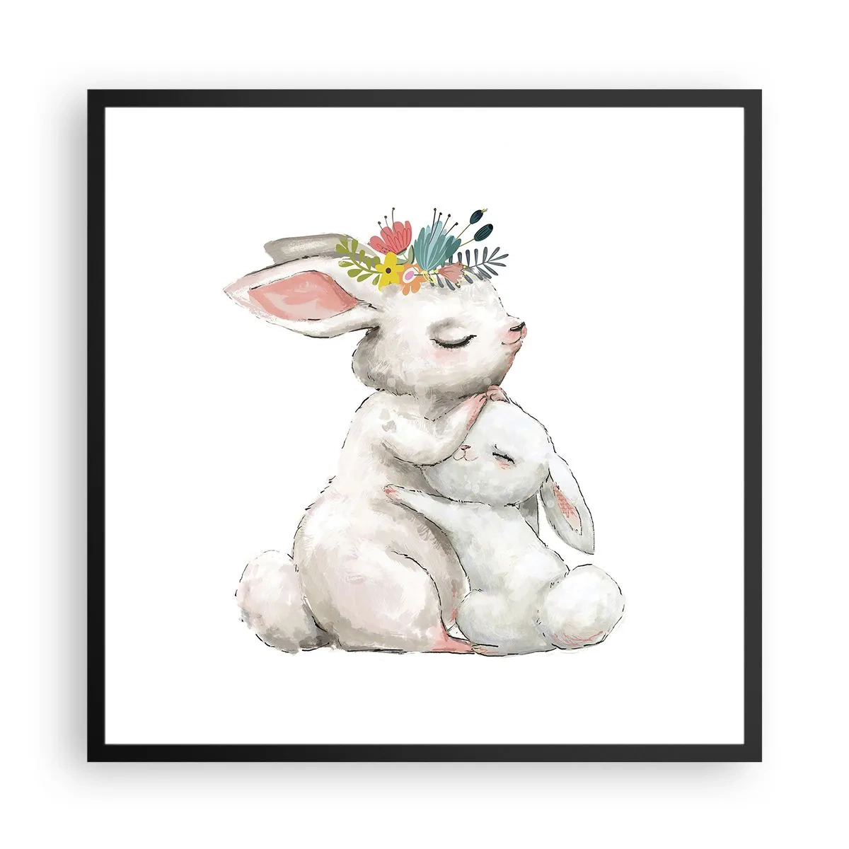 Poster in cornice nera - Da mamma si sta meglio - 60x60 cm