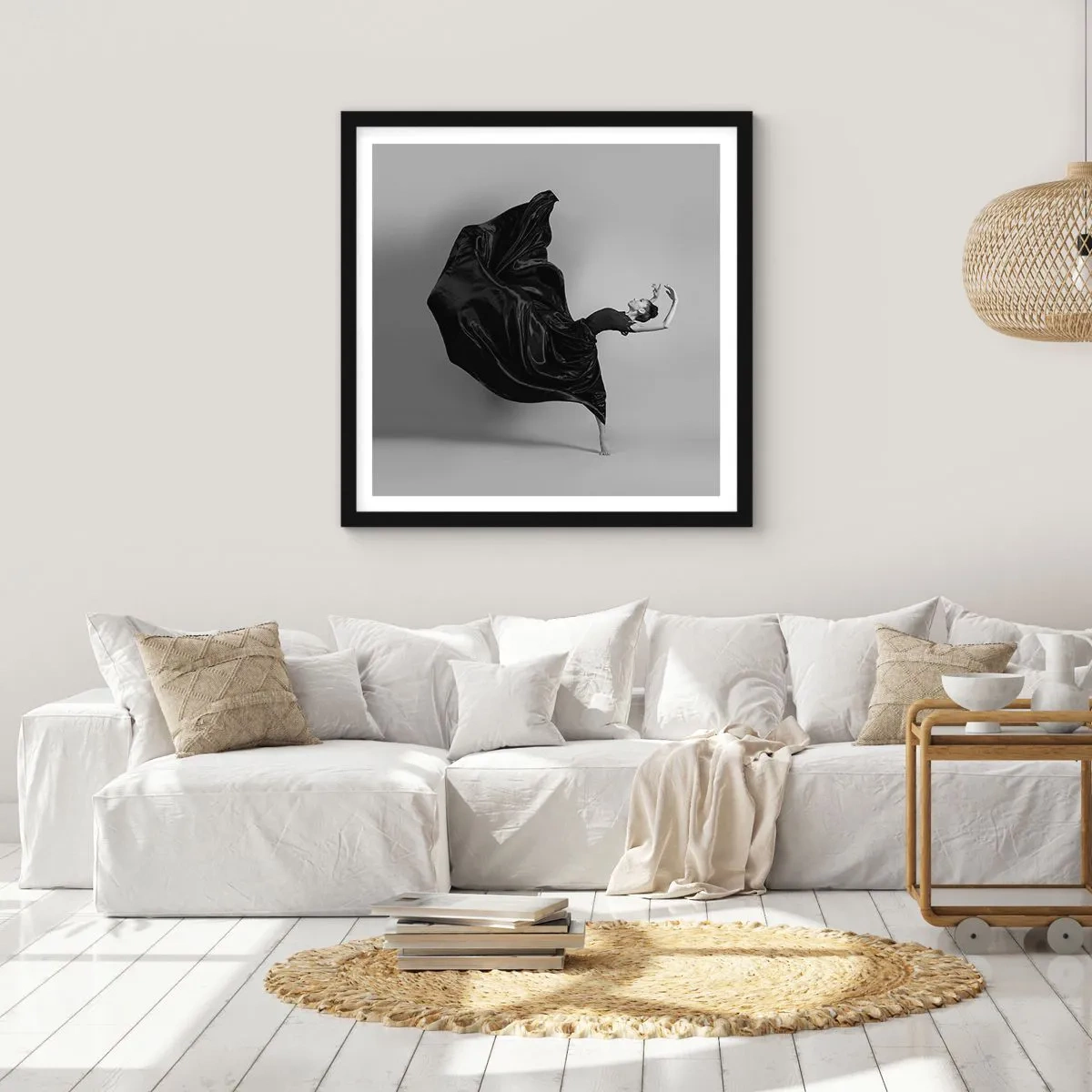 Poster in cornice nera - Musica alata - 50x50 cm