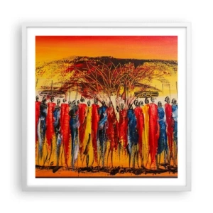 Poster in cornice bianca - Al suono dei tam tam - 60x60 cm