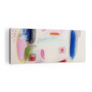 Quadro su tela - Stampe su Tela - Forme astratte colorate su uno sfondo chiaro - 120x50cm - Più convesse che concave o piatte - Decorazione murale moderna per soggiorno e camera da letto ARTTOR