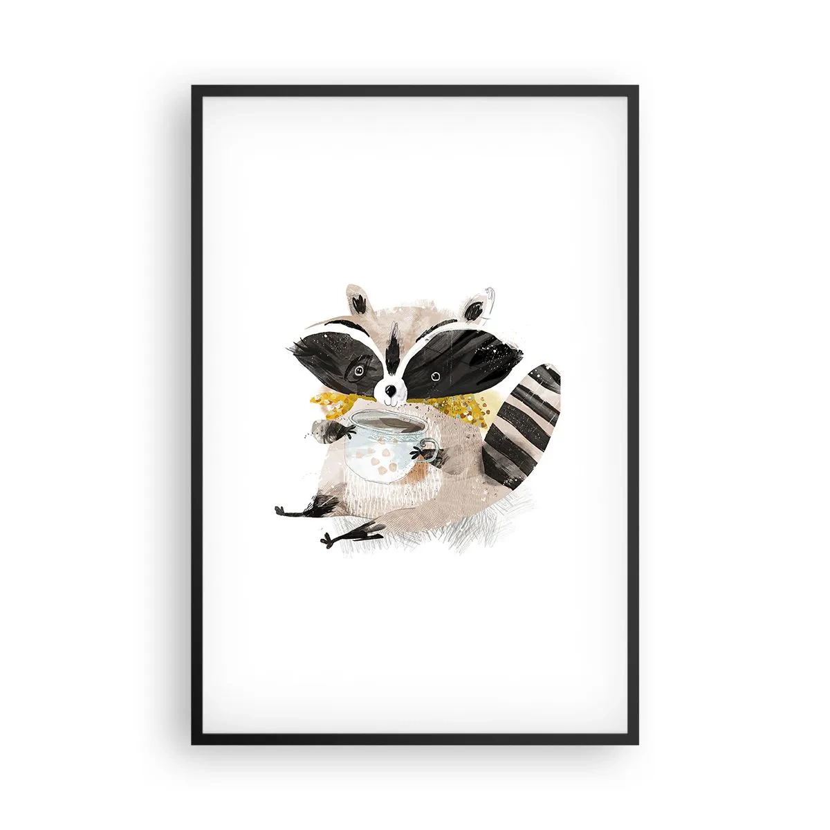 Poster in cornice nera - Il mio amico procione - 61x91 cm