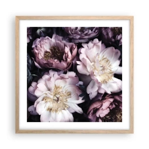 Poster in cornice rovere chiaro - Bouquet nel vecchio stile - 50x50 cm