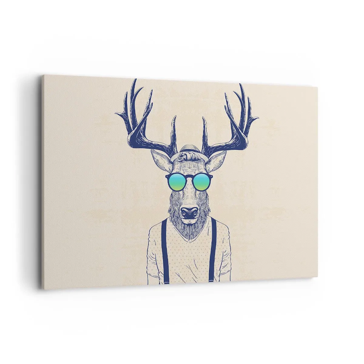 Quadro su tela - Stampe su Tela - Cervo stilizzato con occhiali da sole - 120x80cm - E chi ti aspettavi? - Decorazione murale moderna per soggiorno e camera da letto ARTTOR