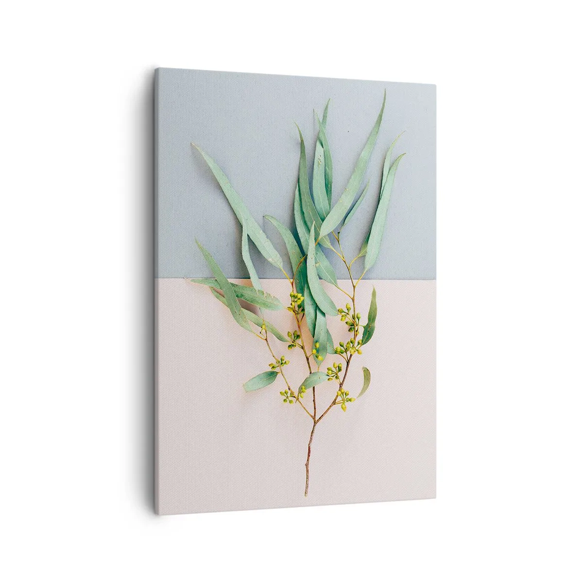 Quadro su tela - Stampe su Tela - Un ramo con foglie su uno sfondo di tonalità pastello - 50x70cm - Delicatezza pastello - Decorazione murale moderna per soggiorno e camera da letto ARTTOR