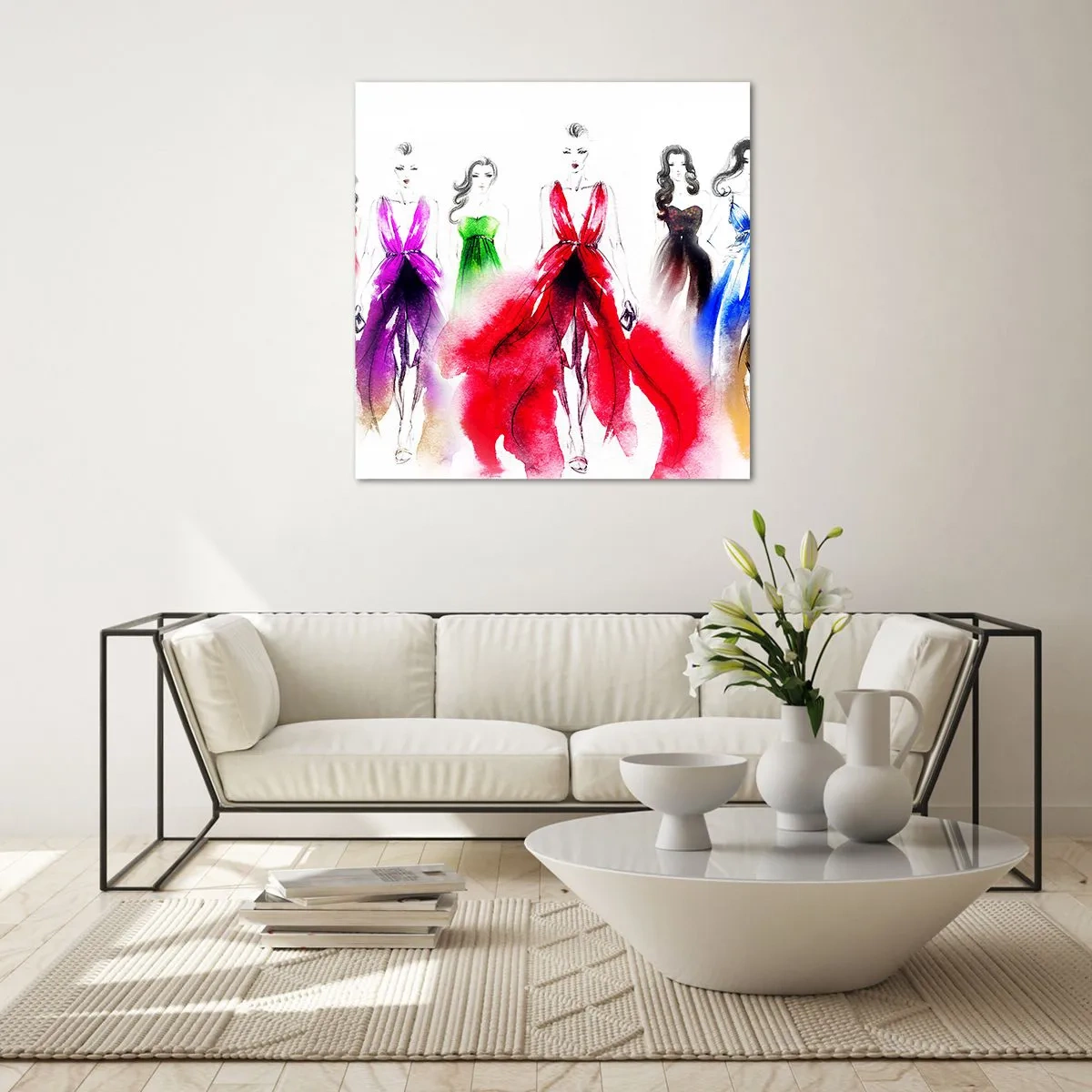 Quadro su vetro - Voglia di vestiti - 30x30 cm