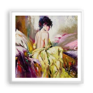 Poster in cornice bianca - Tra la bocca e il bordo della coppa - 60x60 cm