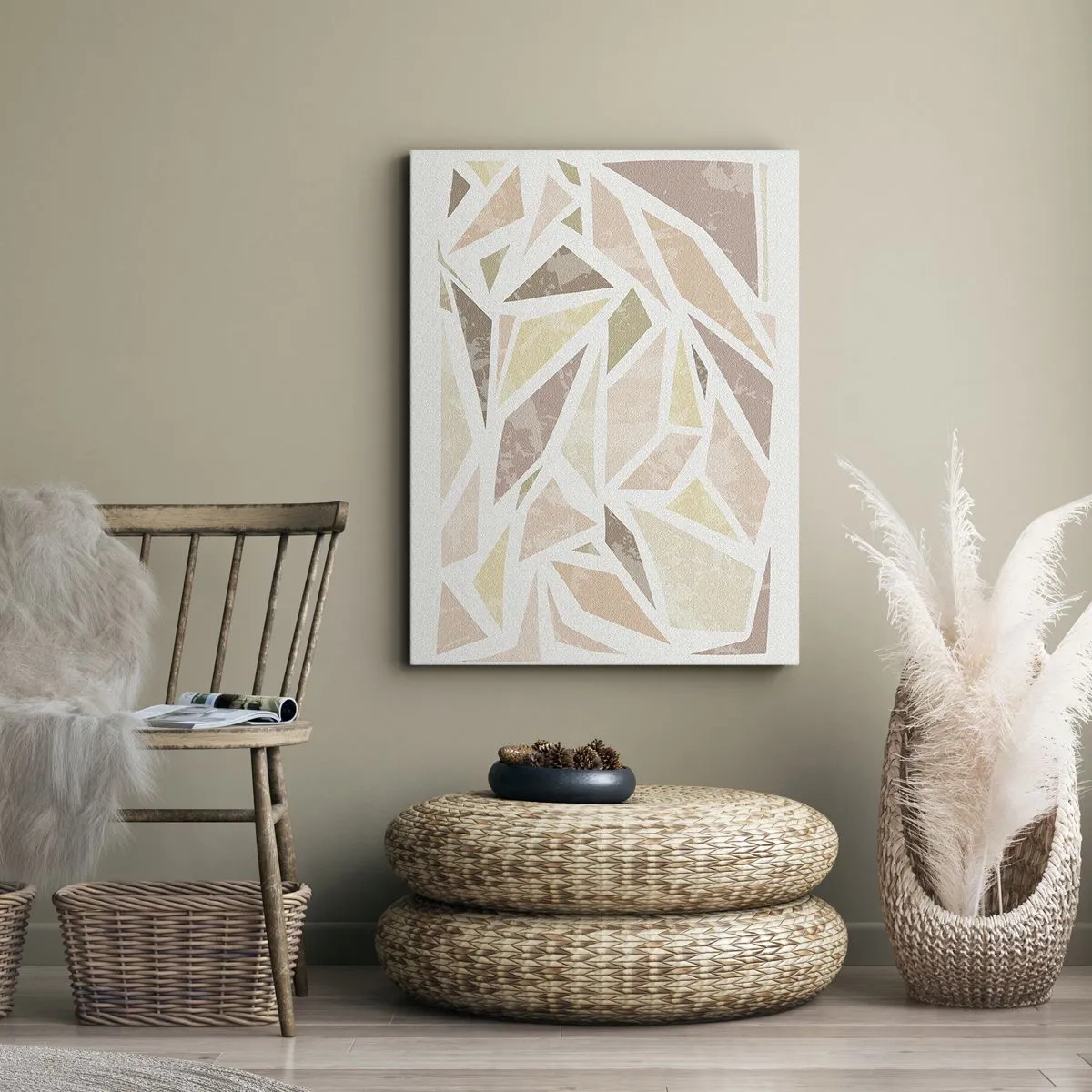 Quadro su tela - Stampe su Tela - Composizione da vetrata - 65x120 cm