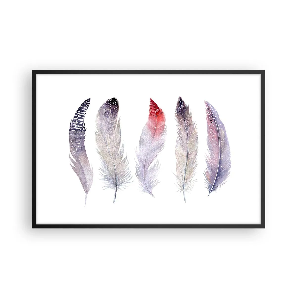 Poster in cornice nera - Delicate come una nebbia multicolore - 91x61 cm