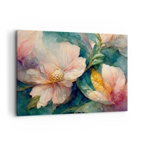 Quadro su tela - Stampe su Tela - Fiori delicati in colori pastello - 100x70cm - Delicatezza pura - Decorazione murale moderna per soggiorno e camera da letto ARTTOR