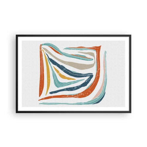 Poster in cornice nera - Astrazione piacevolmente sorridente - 91x61 cm