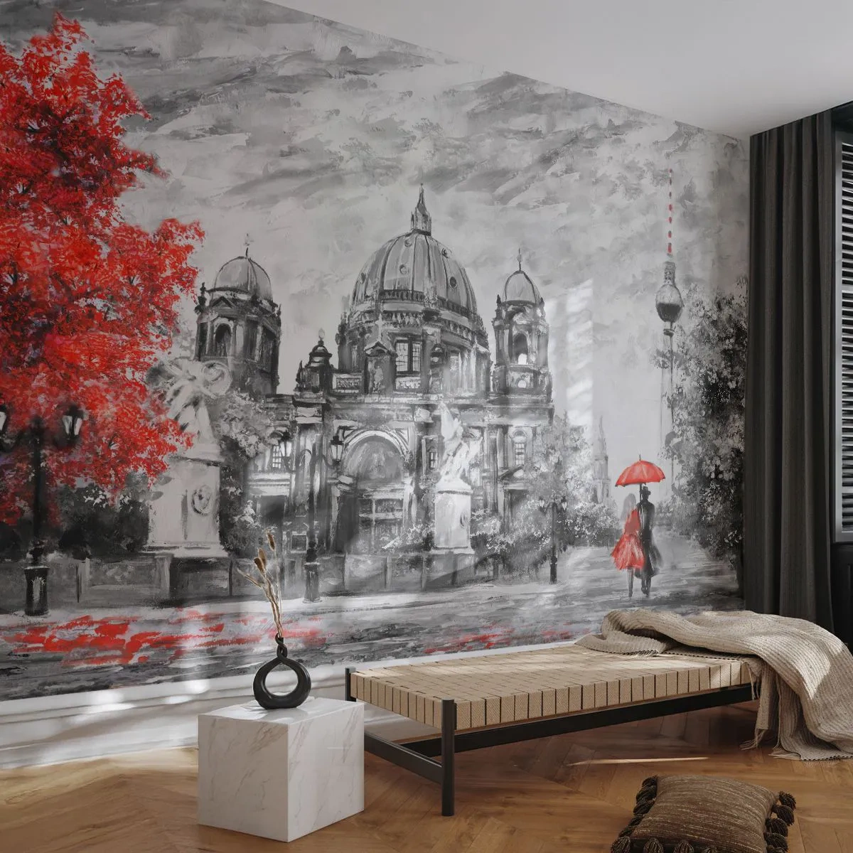 Fotomurali Standard Eco - Incontro a Berlino - Città, Pittura, Architettura - 350x256 cm