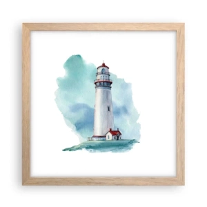 Poster in cornice rovere chiaro - Il mite amico del blu - 30x30 cm