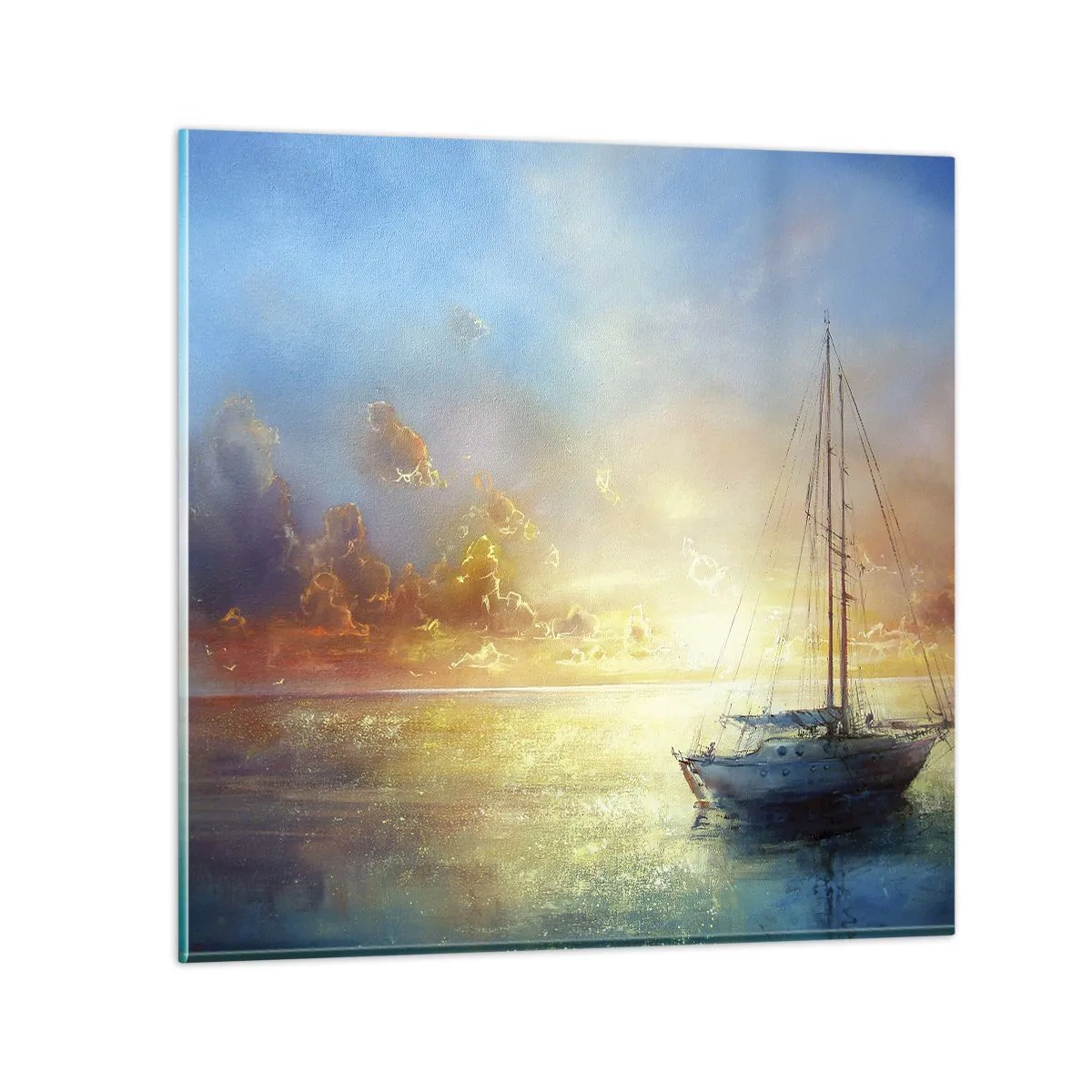 Quadro su vetro - Nella baia dorata - 60x60 cm