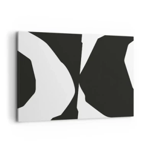 Quadro su tela - Stampe su Tela - Motivo astratto a contrasto in bianco e nero - 100x70cm - Positivo - negativo - Decorazione murale moderna per soggiorno e camera da letto ARTTOR