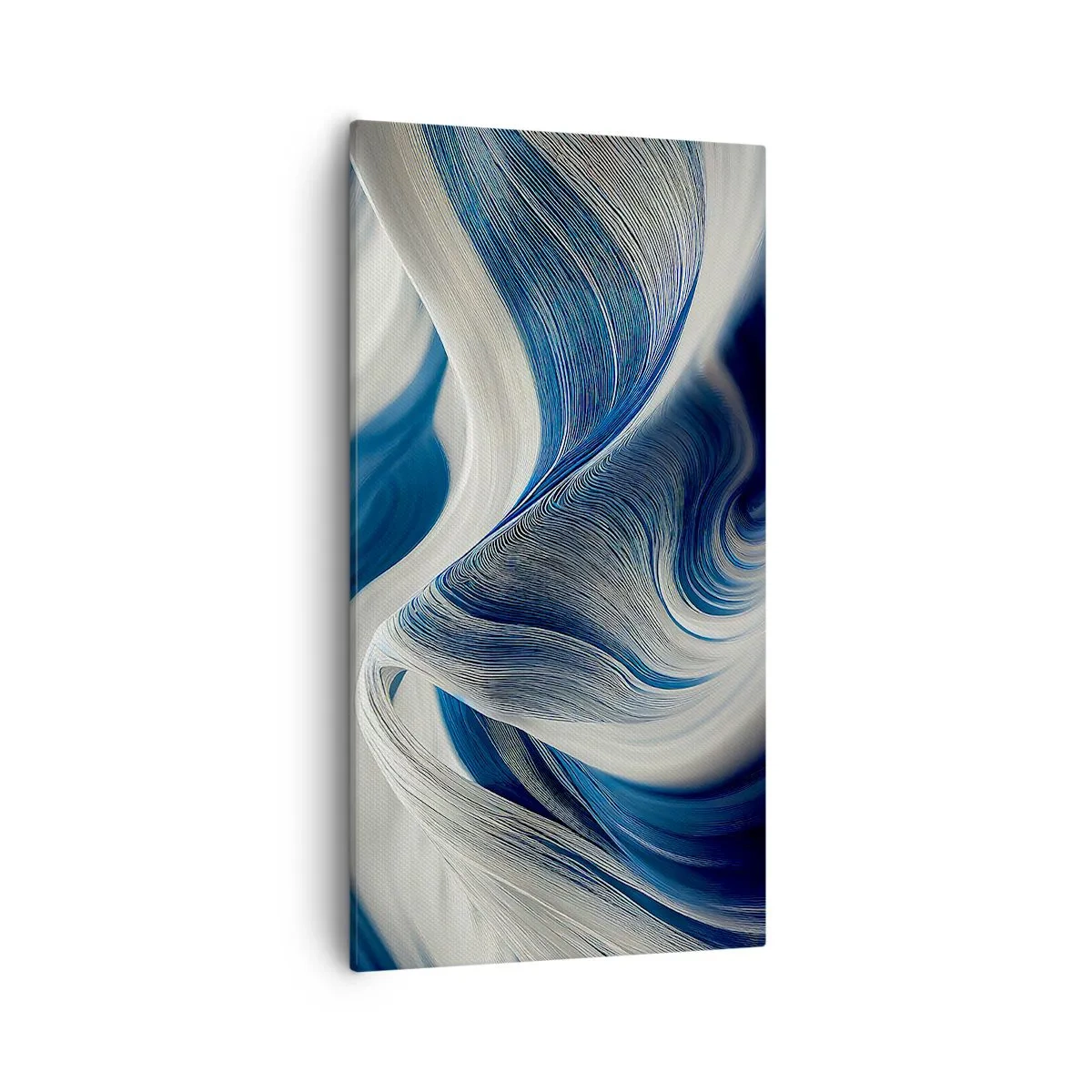 Quadro su tela - Stampe su Tela - Fluidità di blu e di bianco - 55x100 cm