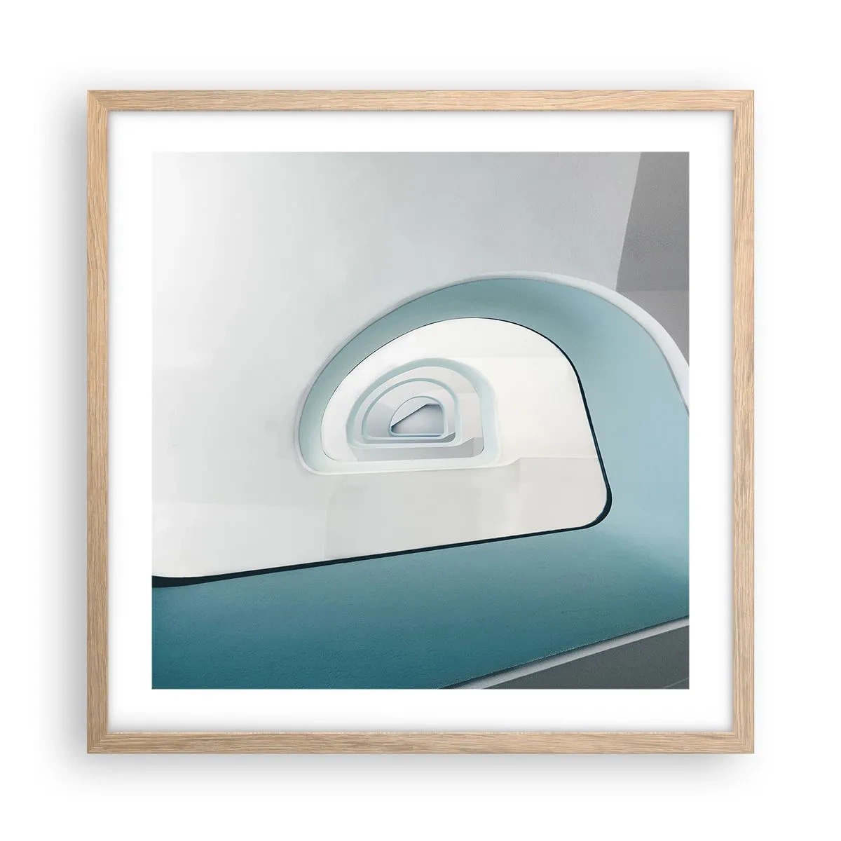 Poster in cornice rovere chiaro - Blu fino in fondo - 50x50 cm