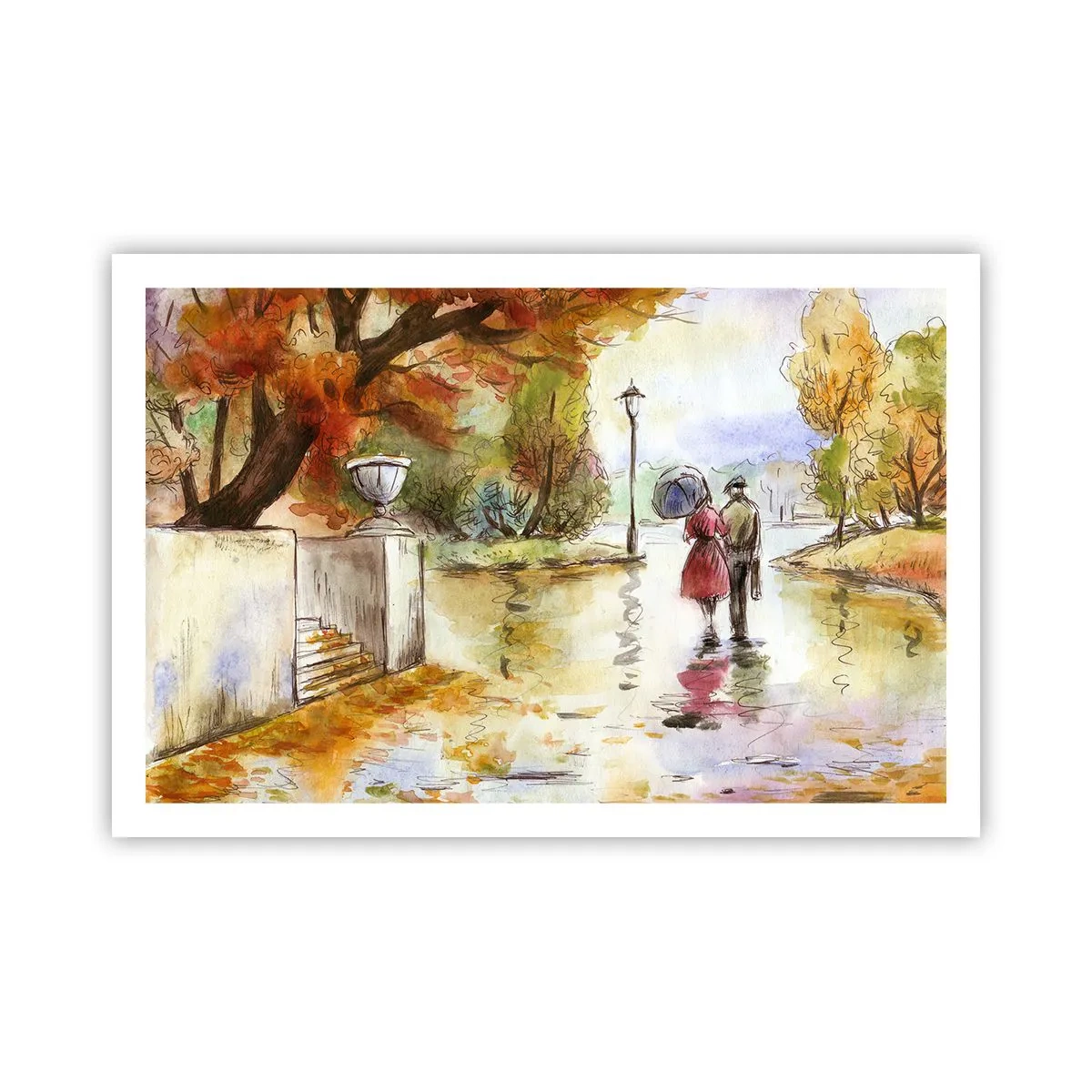 Poster - Autunno romantico nel parco - 91x61 cm