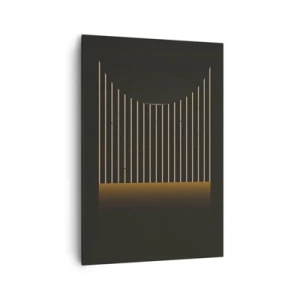 Quadro su tela - Stampe su Tela - Motivo geometrico a strisce su sfondo scuro - 70x100cm - Esaminare l'oscurità - Decorazione murale moderna per soggiorno e camera da letto ARTTOR