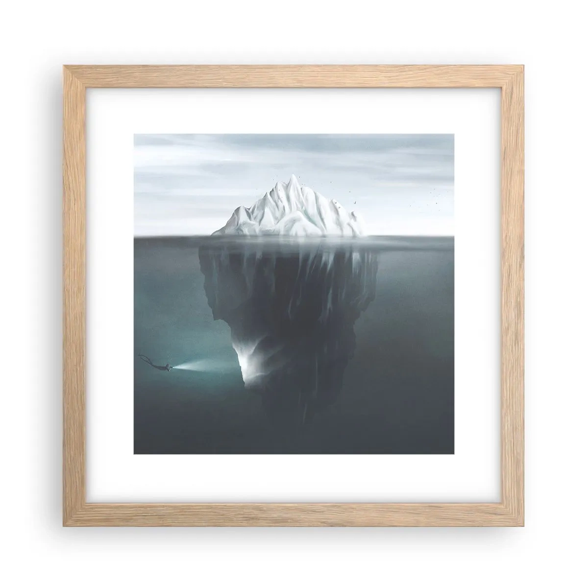 Poster in cornice rovere chiaro - Mistero sottomarino - 30x30 cm