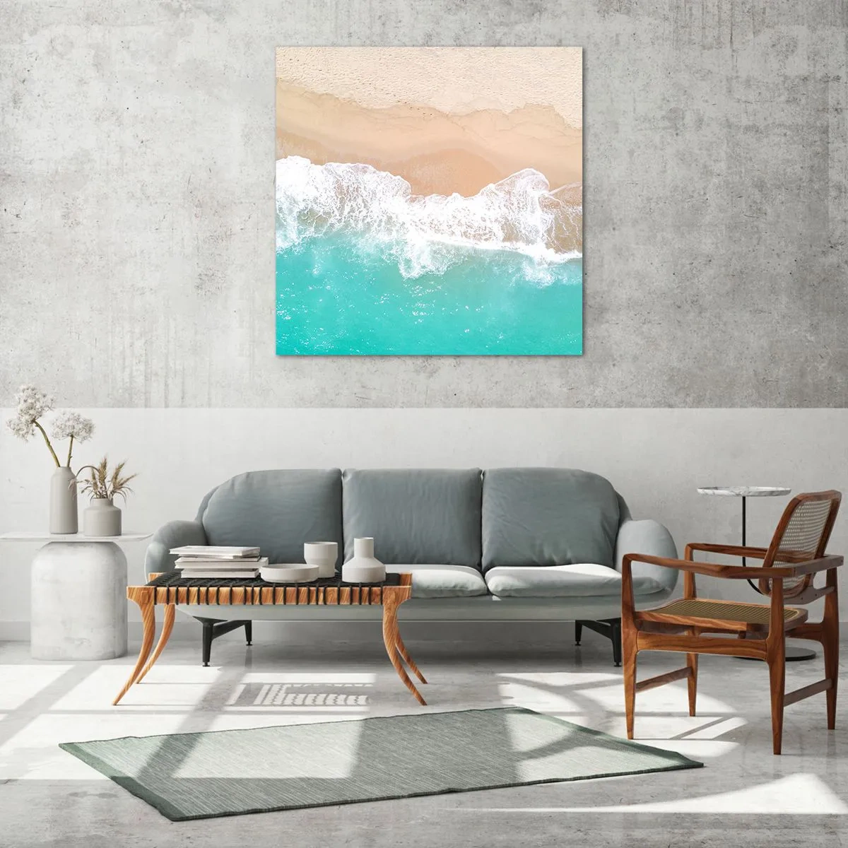 Quadro su vetro - Un tocco carezzevole - 70x70 cm