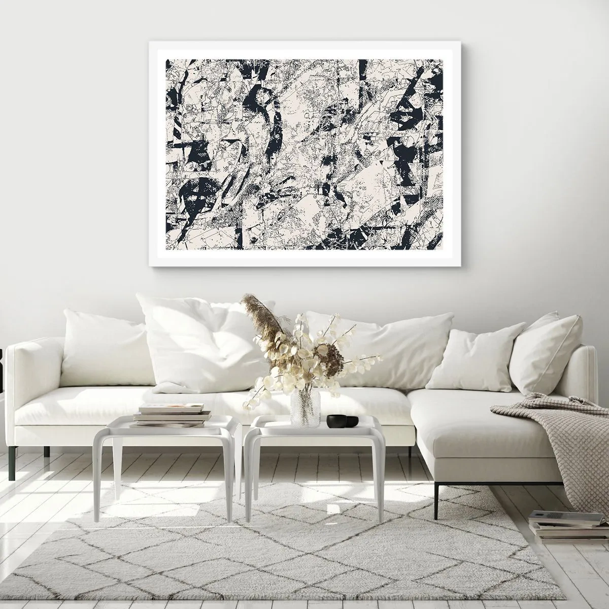 Poster in cornice bianca - La compenetrazione degli opposti - 100x70 cm