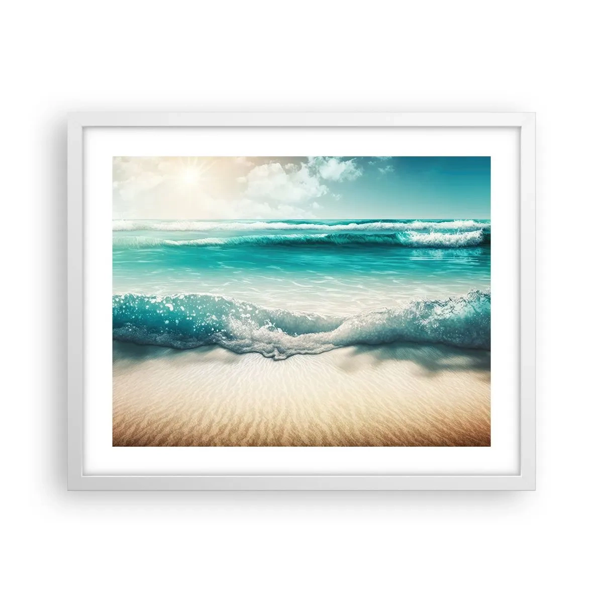 Poster in cornice bianca - La calma dell'oceano - 50x40 cm