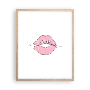 Poster in cornice rovere chiaro - Pronti al bacio? - 40x50 cm