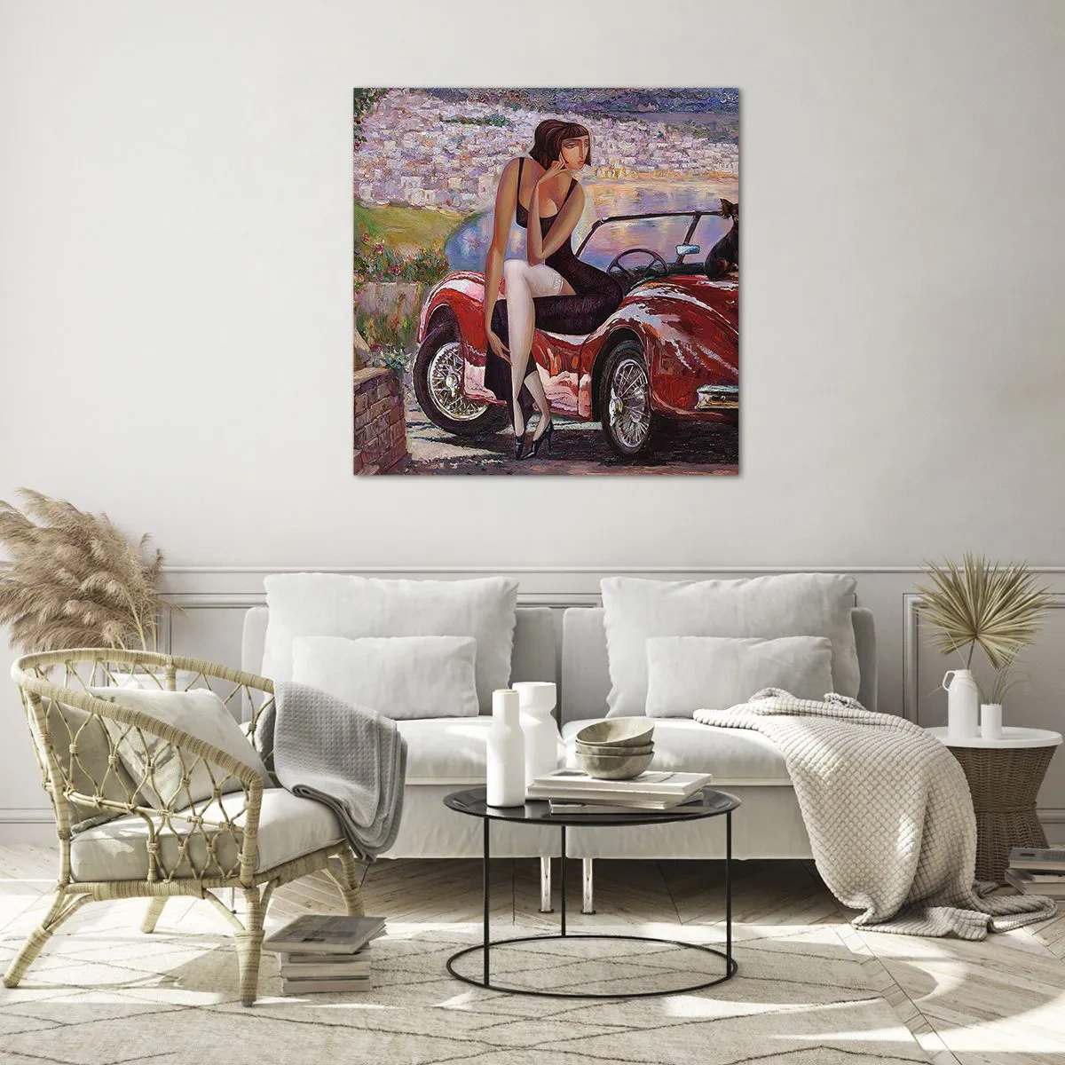 Quadro su vetro - Estate? Solo sulla Riviera - 40x40 cm