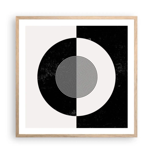 Poster in cornice rovere chiaro - Armonia in bianco e nero - 60x60 cm