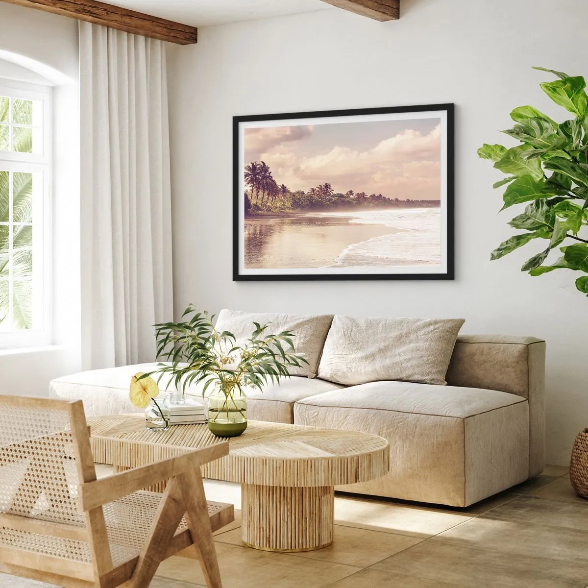 Poster in cornice nera - La carezza delle onde - 50x40 cm