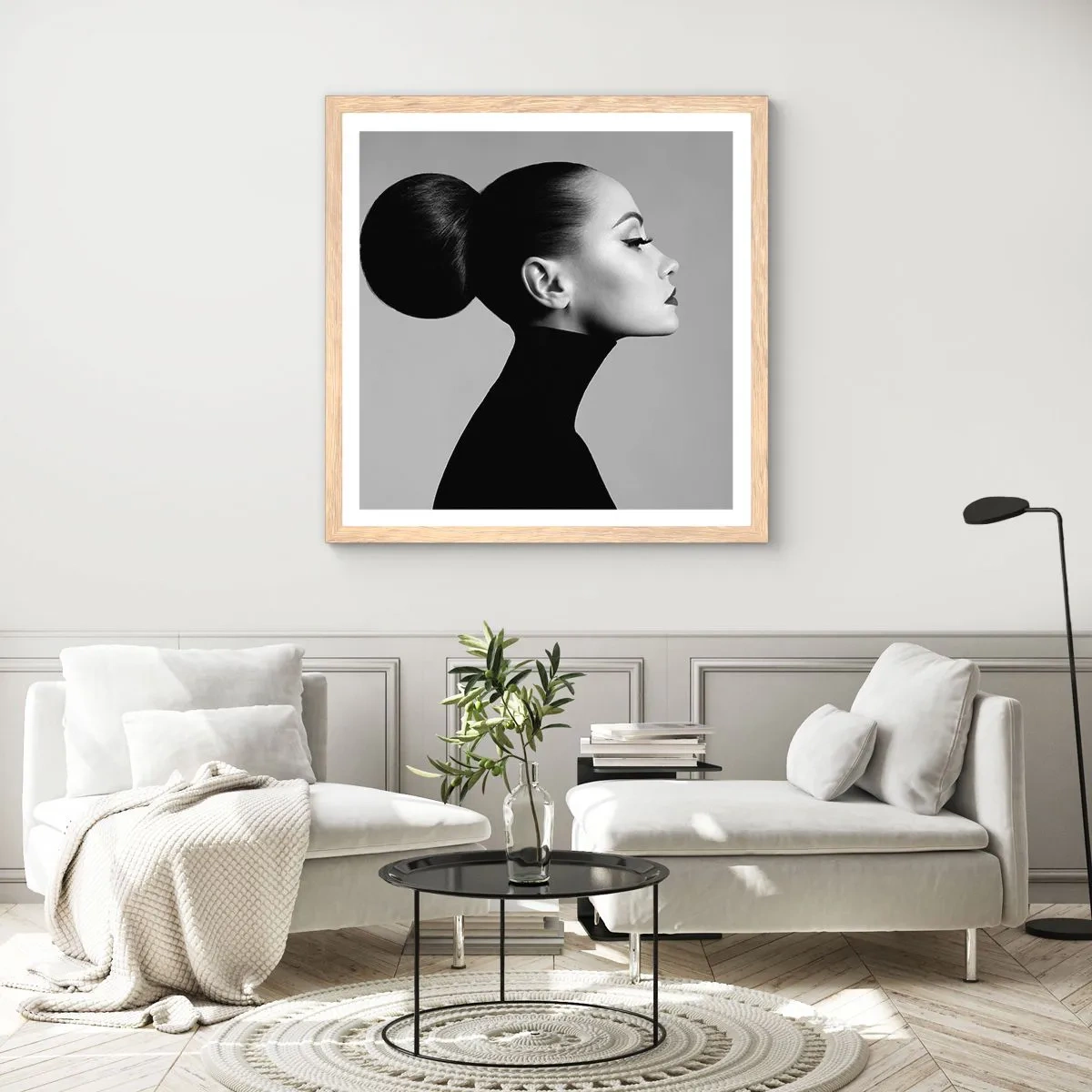 Poster in cornice rovere chiaro - La Nefertiti di oggi - 60x60 cm