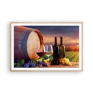 Poster in cornice rovere chiaro - Qui la vita ha gusto - 91x61 cm