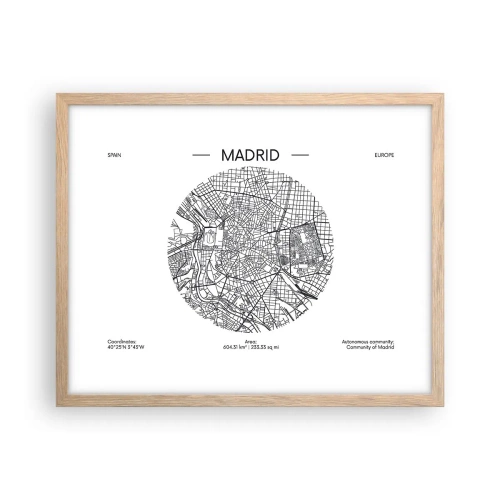 Poster in cornice rovere chiaro - Anatomia di Madrid - 50x40 cm