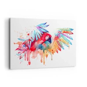 Quadro su tela - Stampe su Tela - Un pappagallo in stile acquerello artistico - 120x80cm - Pappagalli colorati - Decorazione murale moderna per soggiorno e camera da letto ARTTOR