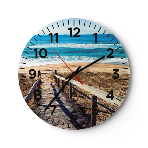 Orologio da parete - Orologio in Vetro - Corri! - 30x30 cm
