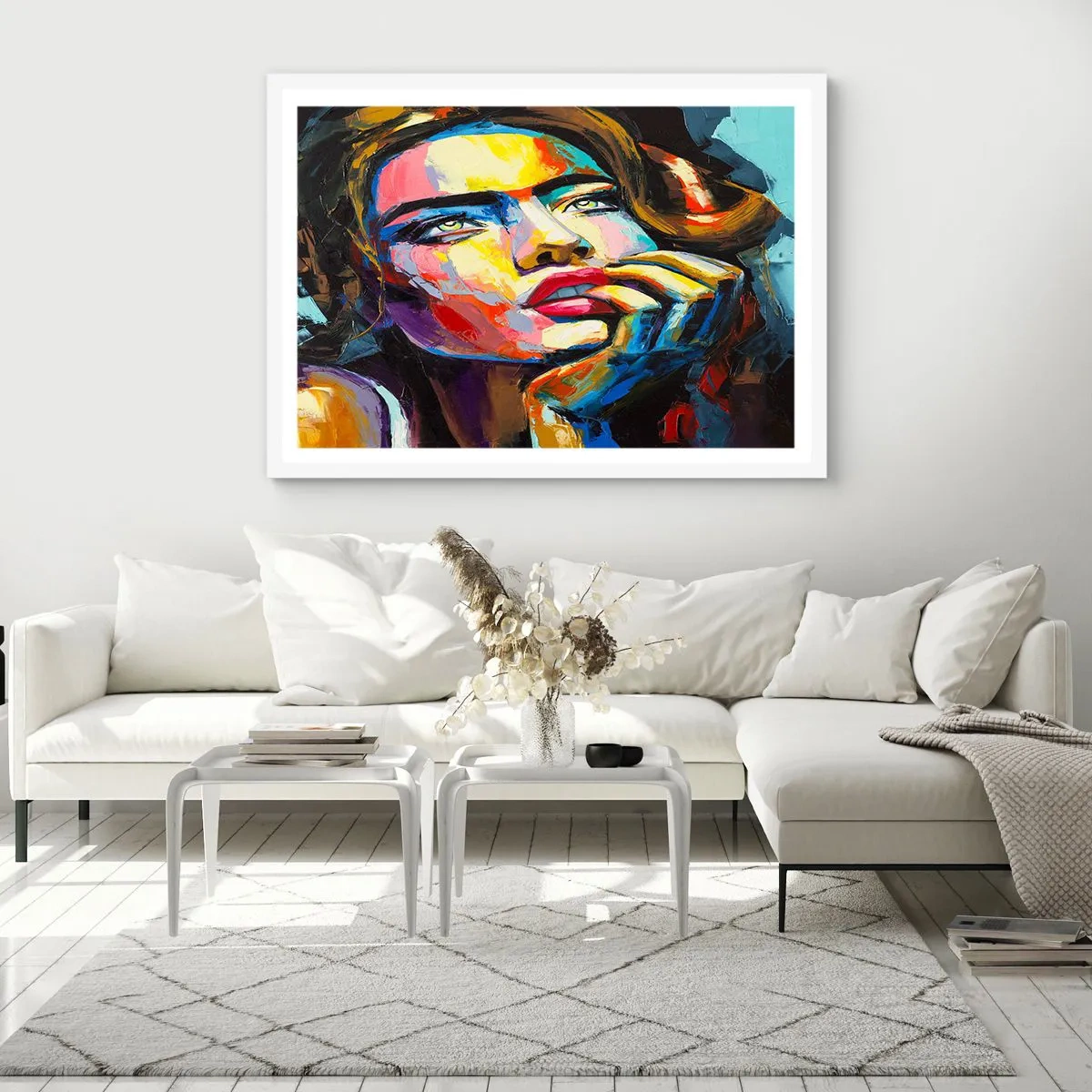 Poster in cornice bianca - I sogni come uccelli planano nel cielo - 40x30 cm