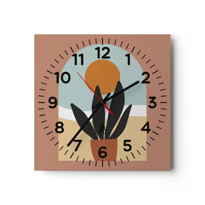 Orologio da parete Arttor - Comprensione perfetta - Quadrante con numeri,  Forma: Quadrato - 30x30 cm - Asia, Elefante, Monaco