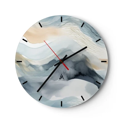 Orologio da parete - Orologio in Vetro - Astrazione nevosa e nebbiosa - 40x40 cm