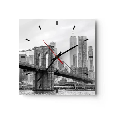 Orologio da parete - Orologio in Vetro - Atmosfera di New York - 30x30 cm