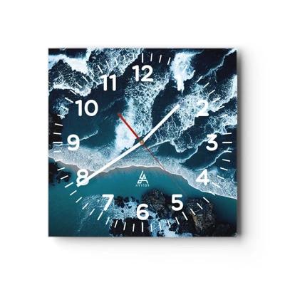 Orologio da parete - Orologio in Vetro - Avvolte dalle onde - 30x30 cm