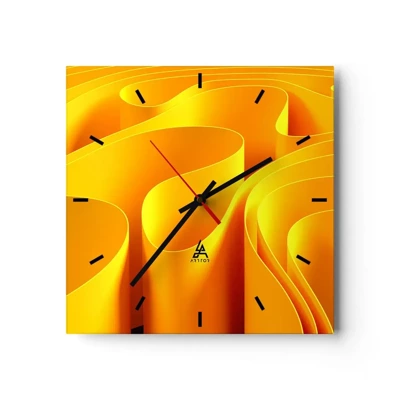 Orologio da parete - Orologio in Vetro - Come onde di sole - 30x30 cm