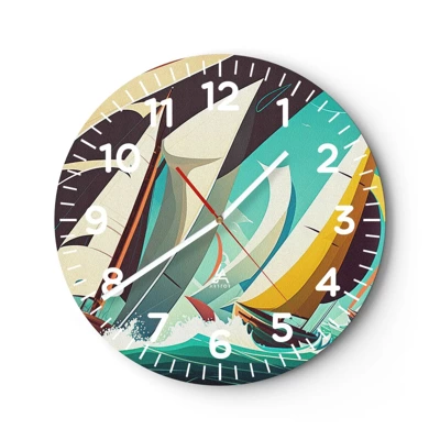 Orologio da parete - Orologio in Vetro - Compagne degli elementi - 40x40 cm