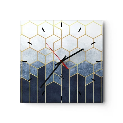 Orologio da parete - Orologio in Vetro - Composizione a ritmo sincopato - 30x30 cm