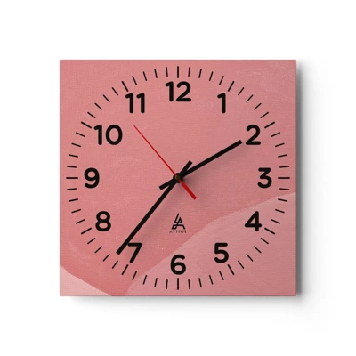 Orologio da parete - Orologio in Vetro - Composizione organica in rosa - 30x30 cm