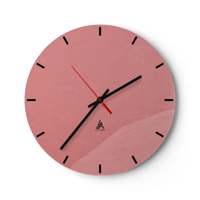 Orologio da parete - Orologio in Vetro - Composizione organica in rosa - 40x40 cm
