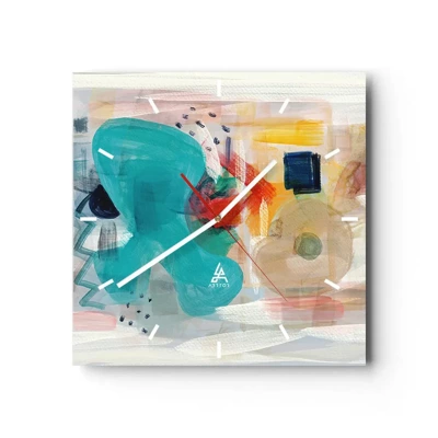 Orologio da parete - Orologio in Vetro - Il gioco dei colori - 40x40 cm