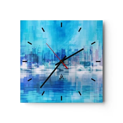 Orologio da parete - Orologio in Vetro - Immersi nel blu - 30x30 cm