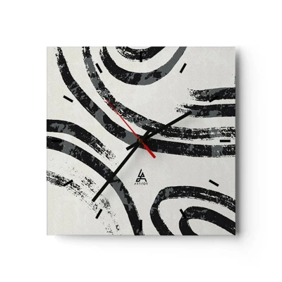 Orologio da parete - Orologio in Vetro - Interrotto a metà - 30x30 cm