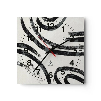 Orologio da parete - Orologio in Vetro - Interrotto a metà - 30x30 cm